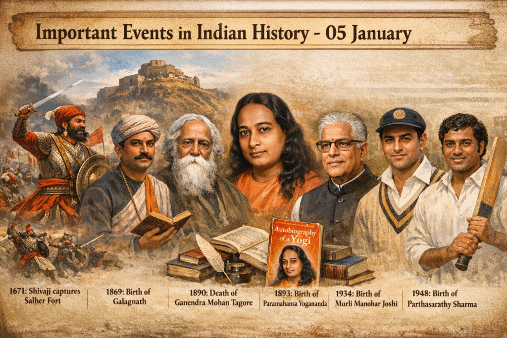History of Today 05 January – Important Events in Indian History