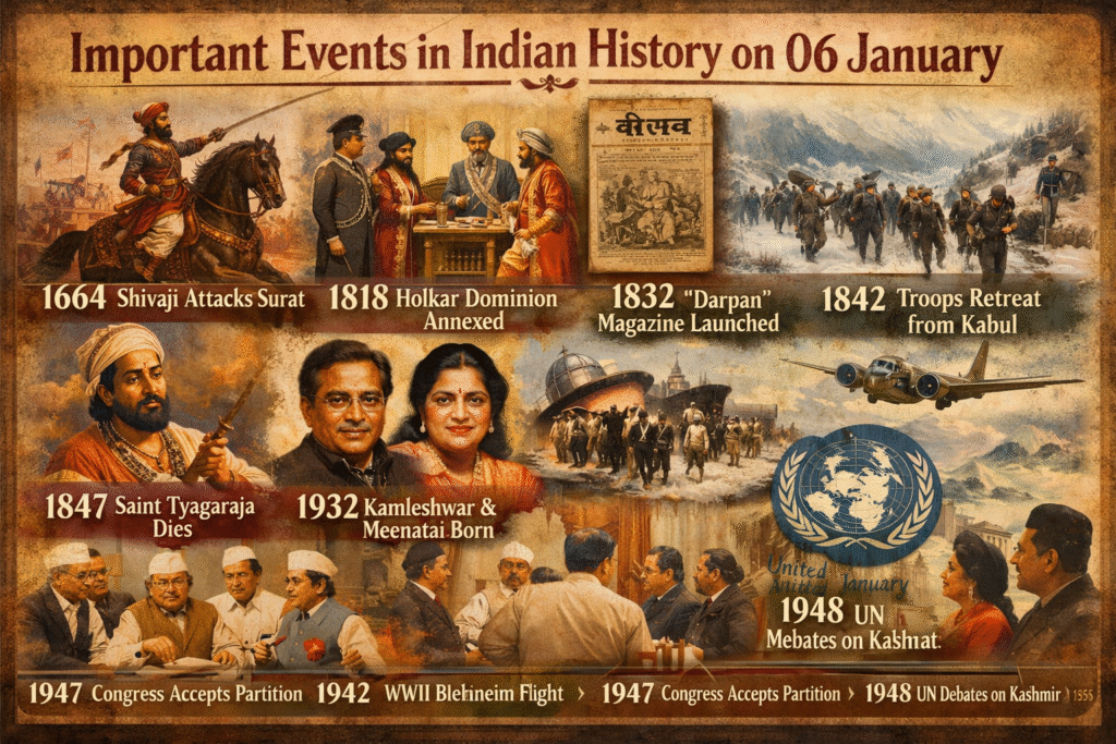 History of Today 06 January – Important Events in Indian History
