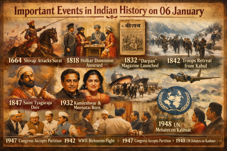 History of Today 06 January – Important Events in Indian History