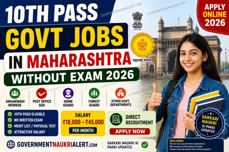 10th Pass Govt Jobs in Maharashtra Without Exam 2026