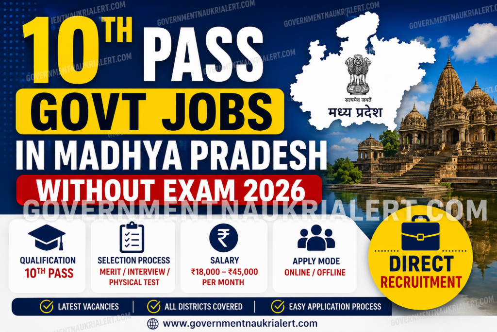 10th Pass Govt Jobs in Madhya Pradesh Without Exam 2026