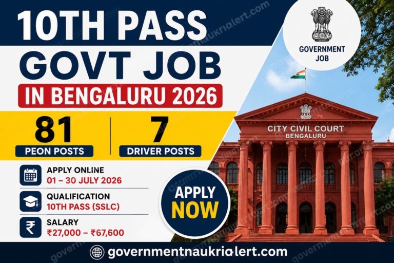 10th Pass Govt Job in Bengaluru 2026 | 81 Peon & Driver Posts