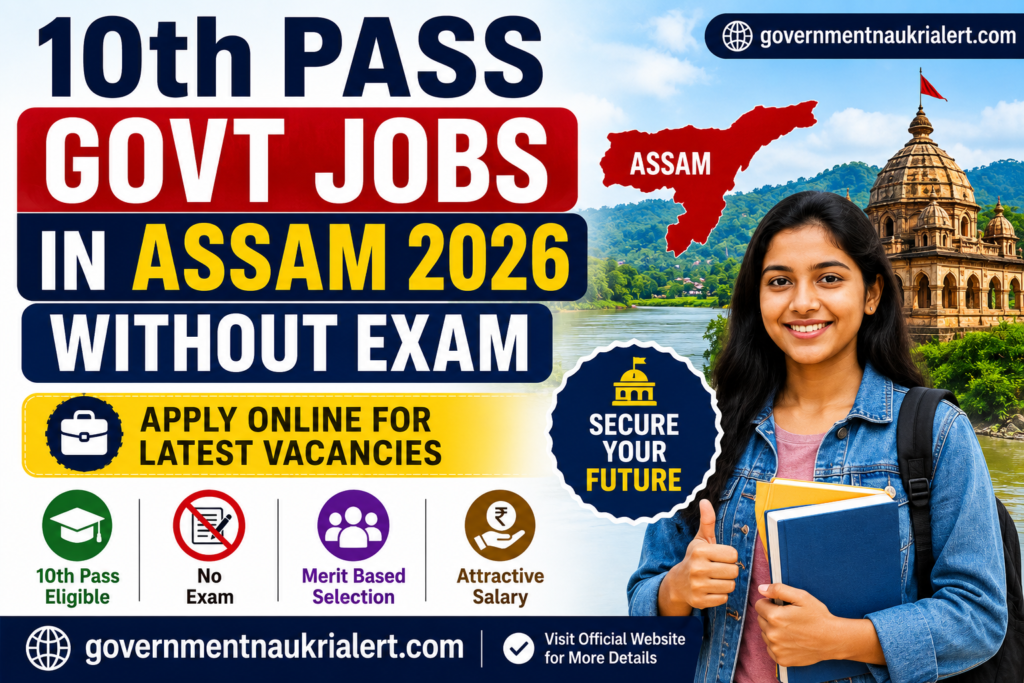 অসমত পৰীক্ষা অবিহনে ১০ম পাছ চৰকাৰী চাকৰি ২০২৬ অনলাইন আবেদন