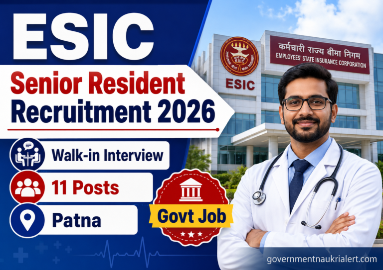ESIC Senior Resident Govt Job 2026 – Walk-in Interview for 11 Posts
