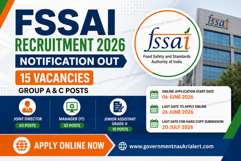 FSSAI Recruitment 2026: Apply for Joint Director, Manager & Assistant Posts