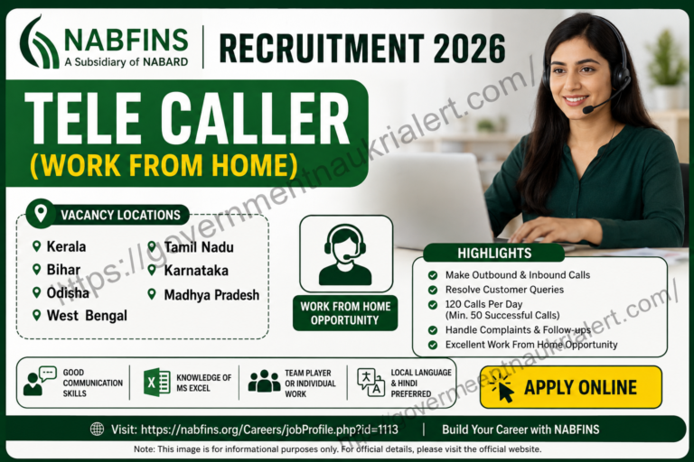 NABFINS Tele Caller Recruitment 2026 | Work From Home Job
