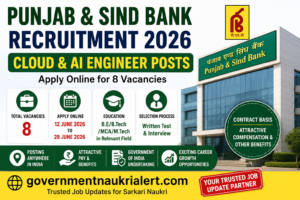 Punjab and Sind Bank AI Engineer Recruitment 2026 Apply Online for 8 Cloud and AI Engineer Posts