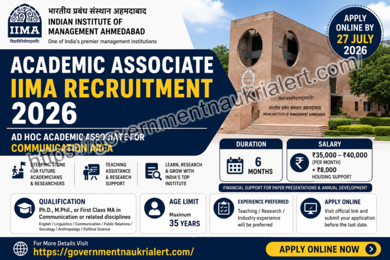 Academic Associate IIMA Recruitment 2026 Apply Online for Communication Area