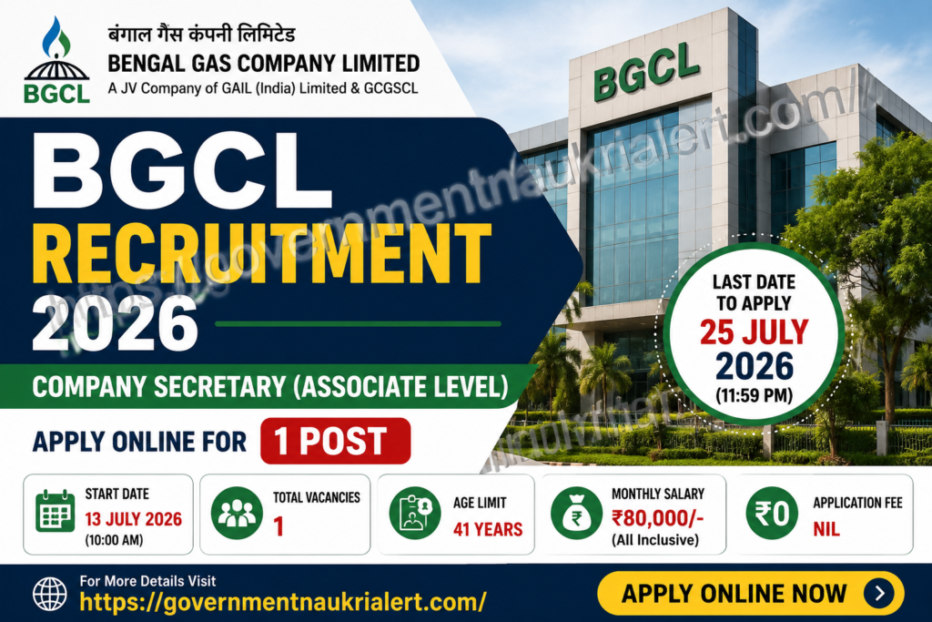 BGCL Recruitment 2026 notification for Company Secretary Associate post apply online