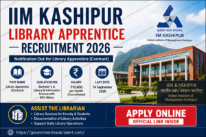IIM Kashipur Library Apprentice Recruitment 2026