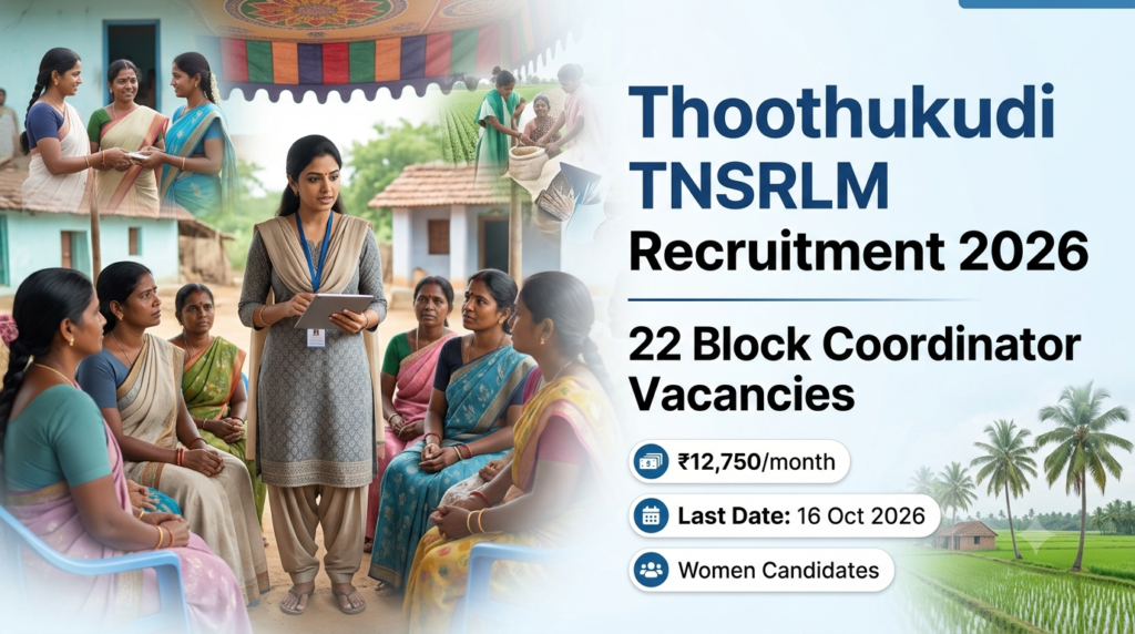 Thoothukudi TNSRLM Recruitment 2026 22 Block Coordinator vacancies